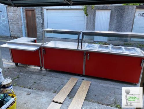 Large Bain Marie (2.6m) & food Servery Counter with 4 Heated Cupboards