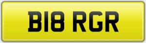 B18 RGR Number plate