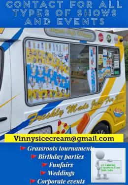Vinnys ices Mr whippy super soft ice cream van hire