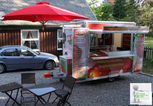 8' x 7' Frozen Yoghurt and Smoothie Mobile Catering Trailer/business for sale - Ready to trade!